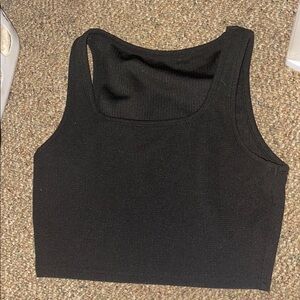 Black Ribbed Tank Top